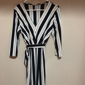 Navy and white stripped dress